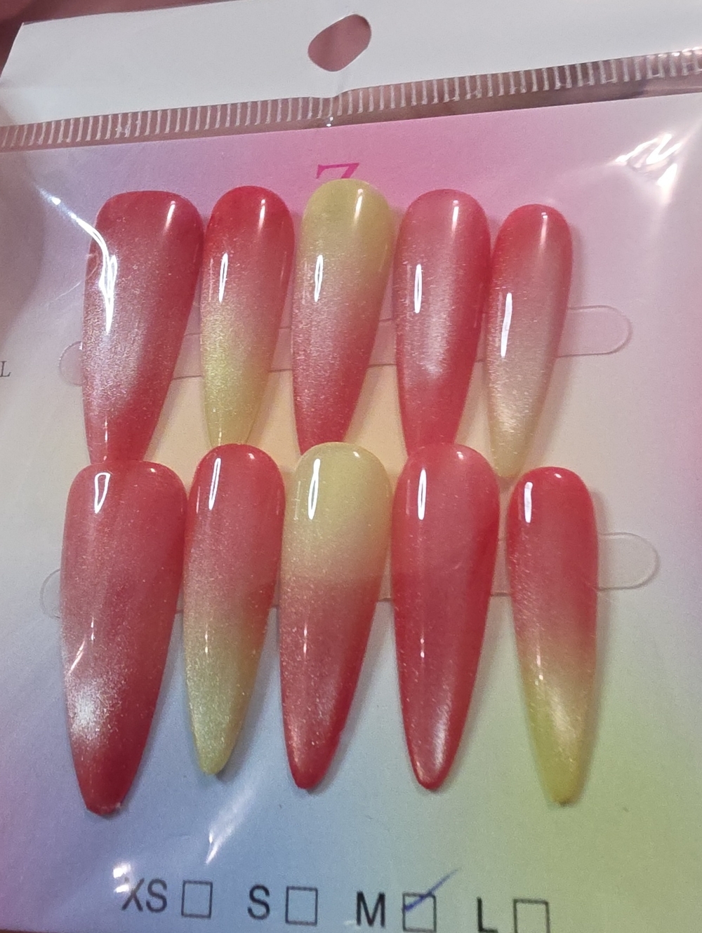 Ombré Pink to Yellow Press-On Nails - Women Bath & Body